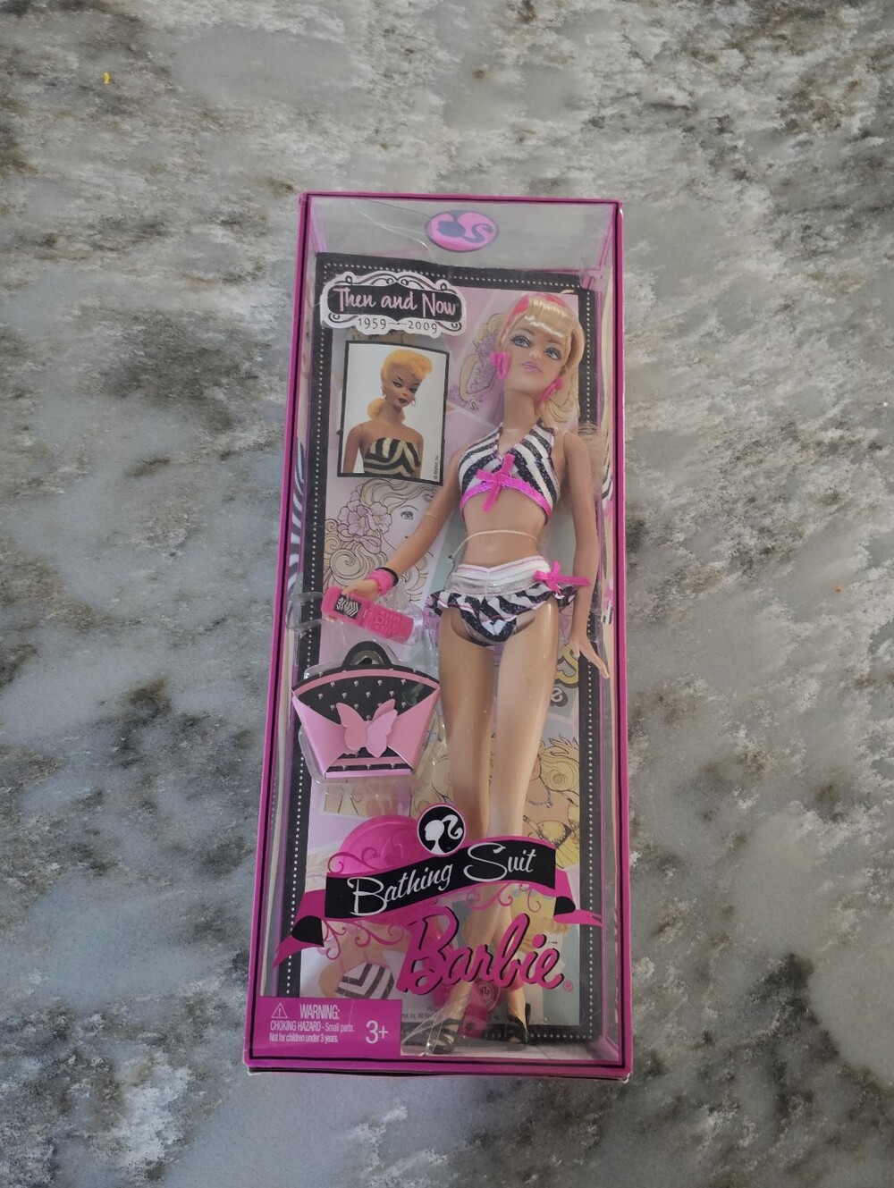 Barbie Then and Now 1959-2009 Bathing Suit Doll NIB 50th Anniversary DAMAGED BOX